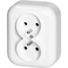 Gniazdo Lizdas Dvigubas lizdas be išvado 2x2p+Z 16A, 250V, su ventiliatoriumi, baltas