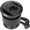 Gniazdo Lizdas Įleidžiamas lizdas su USB įkrovikliu, kabelio sandarikliu ir 1,4 m laidu, 1x2P+Z (Schuko), 2xUSB (A+C tipo; PD20W), juodas