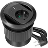 Gniazdo Lizdas Įleidžiamas lizdas su USB įkrovikliu, kabelio sandarikliu ir 1,4 m laidu, 1x2P+Z (prancūziškas), 2xUSB (A+C tipo; PD20W), juodas