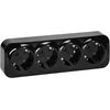 Orno Lizdas Keturgubas „ToDo“ lizdas 2P+Z, Schuko IP20, 16A, 230V AC, juodas