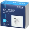 Orno Lizdas Lizdas 2P+Z, USB-A + USB-C, PD, maks. 20W, baltas