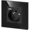 Orno Lizdas Lizdas 2P+Z, USB-A + USB-C, PD, maks. 20W, juodas