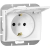 Gniazdo Baltas Onyx vienvietis Schuko lizdas su dangteliu, 16A, 250V, atsparus drėgmei