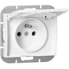 Gniazdo Baltas Onyx viengubas lizdas su dangteliu, atsparus drėgmei, 16A, 250V