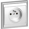 Gniazdo Viengubas įmontuojamas lizdas Luna, 16A, 250V, sidabrinis