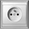 Gniazdo Viengubas įmontuojamas lizdas Luna, 16A, 250V, sidabrinis
