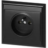 Gniazdo Lizdas Lizdas su 2P+Z „Luna“, 16A, 250V, PT-16L, juodas
