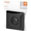 Gniazdo Lizdas Lizdas su 2P+Z, Malta, 16A, 250V, PT-16M, matinės juodos spalvos