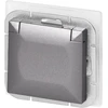 Gniazdo Lizdas Lizdas su 2P+Z Schuko apsauga nuo vandens purslų su atvartu, Pearl, 16A, 250V, PT-17PH, antracito spalvos