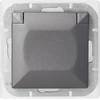 Gniazdo Lizdas Lizdas su 2P+Z Schuko apsauga nuo vandens purslų su atvartu, Pearl, 16A, 250V, PT-17PH, antracito spalvos