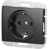 Gniazdo Lizdas Lizdas su 2P+Z Schuko Onyx, 16A, 250V, PT-17O, juodas