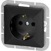 Gniazdo Lizdas Lizdas su 2P+Z Schuko Pearl, 16A, 250V, PT-17P, juodas