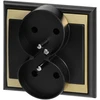 Gniazdo Lizdas Luna dvigubas kištukinis lizdas 2x2P+Z, 16A, 250V, PT-6LR, juodas/auksinis