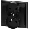 Gniazdo Lizdas Luna dvigubas kištukinis lizdas 2x2P+Z, 16A, 250V, PT-6LR, juodas