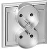 Gniazdo Lizdas Luna dvigubas kištukinis lizdas 2x2P+Z, 16A, 250V, PT-6LR, sidabrinis