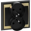 Gniazdo Lizdas Luna dvigubas kištukinis lizdas 2x2P+Z, 16A, 250V, PT-6LR, juodas/auksinis
