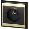Gniazdo Lizdas Luna vieno lizdo 2P+Z, 16A, 250V, PT-16L, juodas/auksinis