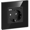 Gniazdo Lizdas Vienas lizdas 2P+Z, Schuko, USB-A + USB-C, išėjimas 5VDC maks. 3A, juodas