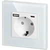 Gniazdo Lizdas Vienas lizdas 2P+Z, Schuko, USB-A + USB-C, išvestis 5VDC maks. 3A, baltas
