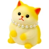 Lean Toys Geltona silikoninė katė su perlais, 7,5 cm