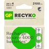 GP Battery GP - „ReCyko“ įkraunamos baterijos, AA dydis, 2100 mAh, 4 vnt. pakuotė