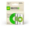 GP Battery GP - „ReCyko“ įkraunamos baterijos, D dydis, 3000 mAh, 1,2 V (2 vnt. pakuotė)