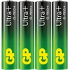 GP Battery GP - „Ultra Plus“ šarminės baterijos, AAA dydžio, 24AU/LR03, 1,5 V (4 vnt. pakuotė)