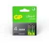 GP Battery GP - „Ultra Plus“ šarminės baterijos, AAA dydžio, 24AU/LR03, 1,5 V (4 vnt. pakuotė)
