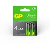 GP Battery GP - „Ultra Plus“ šarminės baterijos, AA dydžio, 15AU/LR6, 1,5 V (4 vnt. pakuotė)