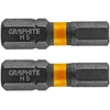 Smūginiai antgaliai GRAPHITE HEX5 x 25 mm (2 vnt.)