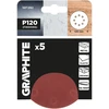 Graphite Krążki ścierne na rzep 125 mm, P120, 5 vnt., su 8 otworami