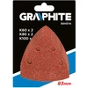 Graphite Šlifavimo popieriai 83x83x83mm, 5 vnt. K60x2, K80x2, K100x1