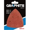 Graphite Šlifavimo popieriai 83x83x83mm, 5 vnt. K60x2, K80x2, K100x1