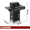 Gas grill 2+1 10kW Varen Juodas 3.0 Kaminer