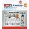 Drabužių kabliukas Tesa Powerstrips, 3 vnt., skaidri