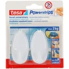 Kabliukai Tesa Power Strips Large Ovale, lipnūs, plastikiniai, balti (2) 2008-101