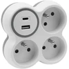 Hand Home Trilypis skirstytuvas, 3x kištukiniai lizdai su įžeminimu, 1x USB A lizdas -18W, 1x USB C lizdas – PD 20W