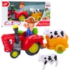 Lean Toys Interaktyvus ūkininko traktorius su priekaba ir karve