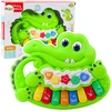 Lean Toys Interaktyvus vaikų pianinas „Krokodilas“ su garsais ir šviesomis