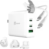 J5create – 65 W GaN USB-C 3 prievadų kelioninis įkroviklis su keičiamais kištukais