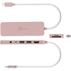 „J5create“ – ekologiškas USB-C kelių prievadų šakotuvas su maitinimo šaltiniu – rožinis
