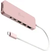 „J5create“ – ekologiškas USB-C kelių prievadų šakotuvas su maitinimo šaltiniu – rožinis