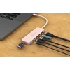 „J5create“ – ekologiškas USB-C kelių prievadų šakotuvas su maitinimo šaltiniu – rožinis