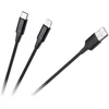 Cabletech Kabelis USB A kištukas - USB C kištukas/Lightning kištukas (2in1) 1m