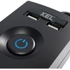 KEL Profesionalus ilgintuvas su saugikliu ir apsauga nuo viršįtampių, 5 lizdai, 2 USB prievadai, 5 m ilgio, 10 A, 230 V, 2300 W, juoda