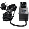 KEL Profesionalus elektros ilgintuvas su saugikliu ir apsauga nuo įtampos šuolių, 5 lizdai, 2 USB prievadai, ilgis 1,5 m, 10 A, 230 V, 2300 W, juoda