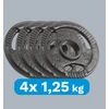 Ketaus olimpinių svarmenų rinkinys 4 x 1.25 kg, 51 mm skylė, plokštelė su rankenomis, REBEL ACTIVE