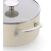 KitchenAid - Spalvotas aliuminio puodas su dangčiu - migdolų kremo spalvos - 24 cm