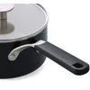 KitchenAid - Spalvotas aliuminio puodas su dangčiu - matinės juodos spalvos - 16 cm