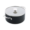 KitchenAid - Spalvotas aliuminio puodas su dangčiu - matinės juodos spalvos - 24 cm / 4,91 l